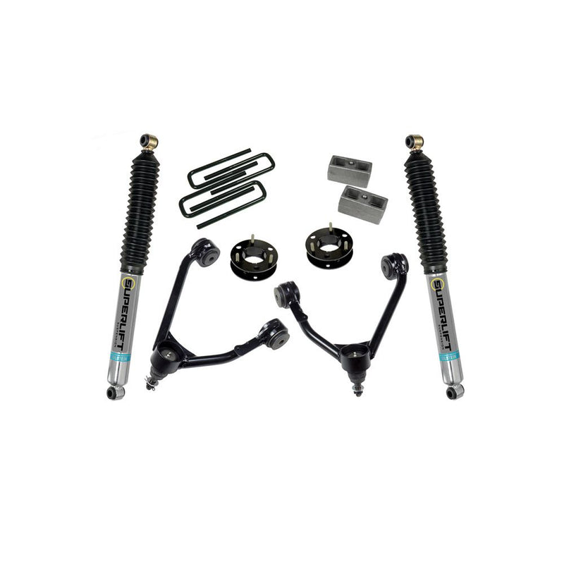 SUPERLIFT LIFT KIT GM 15000 07-16 3.5'' CAST STEEL UPPER ARM 2WD BILSTEIN