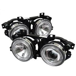 ( Spyder ) - Projector Headlights - LED Halo - Chrome - High H1 (Included) - Low H1 (Included)