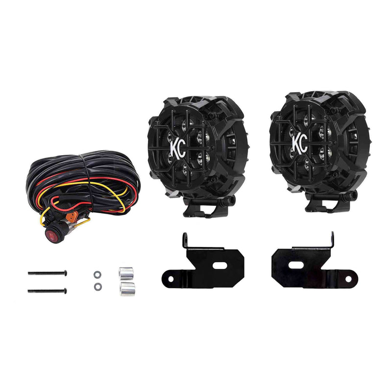 4" LZR LED - Round - Pillar Mount - 2-Light System - 24W Spot Beam - For 18-20 Jeep JL