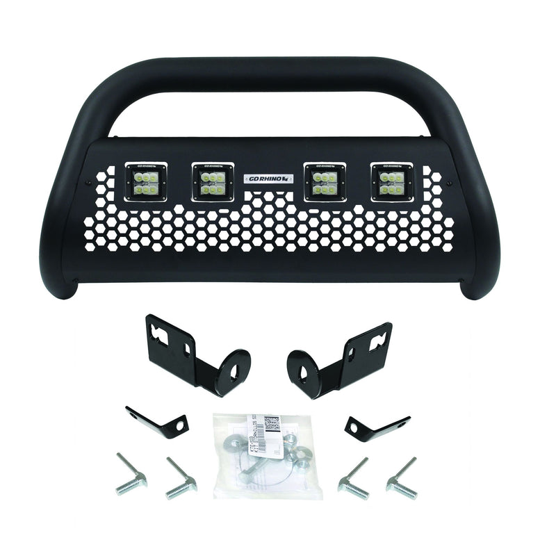 Go Rhino - 55144LT - RC2 LR Bull Bar with 4 Go Rhino Branded 3in Cube Lights & Brackets