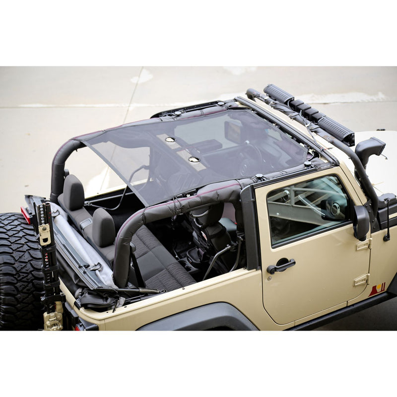 Eclipse Sun Shade Black 2 Door; 07-16 Jeep Wrangler JK