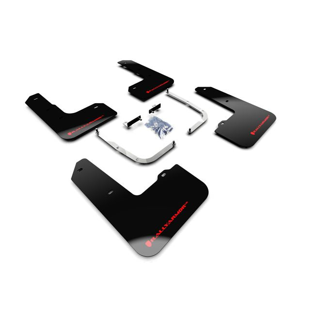 Rally Armor MF57-UR-BLK/RD - 2019+ Hyundai Veloster Veloster N - Black Mud Flap/Red Logo