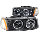 ANZO USA Crystal Headlight Set w/Halo