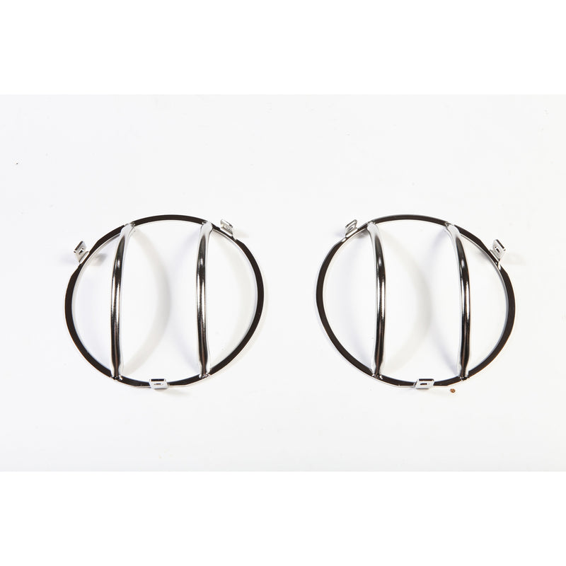 Headlight Euro Guard Kit Stainless Steel; 97-06 Jeep Wrangler TJ