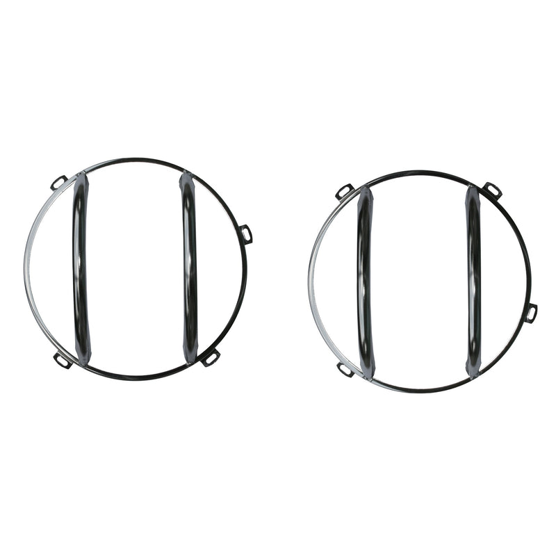 Headlight Euro Guard Kit Stainless Steel; 07-16 Jeep Wrangler JK
