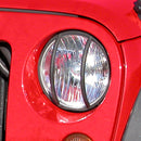 Headlight Euro Guards Black; 07-16 Jeep Wrangler JK