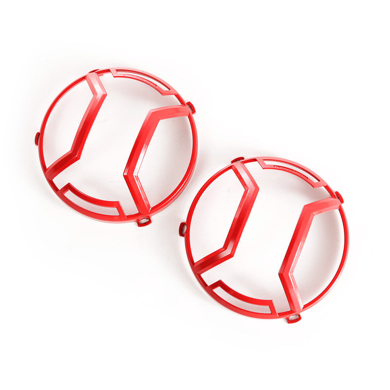 Elite Euro Guard Kit Headlight Red; 07-18 Jeep Wrangler JK/JKU