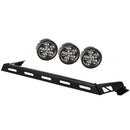 Hood Light Bar Kit 3 Round LED Lights; 07-16 Jeep Wrangler JK