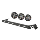 Hood Light Bar Kit Textured Black 3 Round LEDs; 07-16 Jeep Wrangler