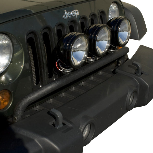 Bumper Mounted Light Bar Textured Black; 07-16 Jeep Wrangler JK