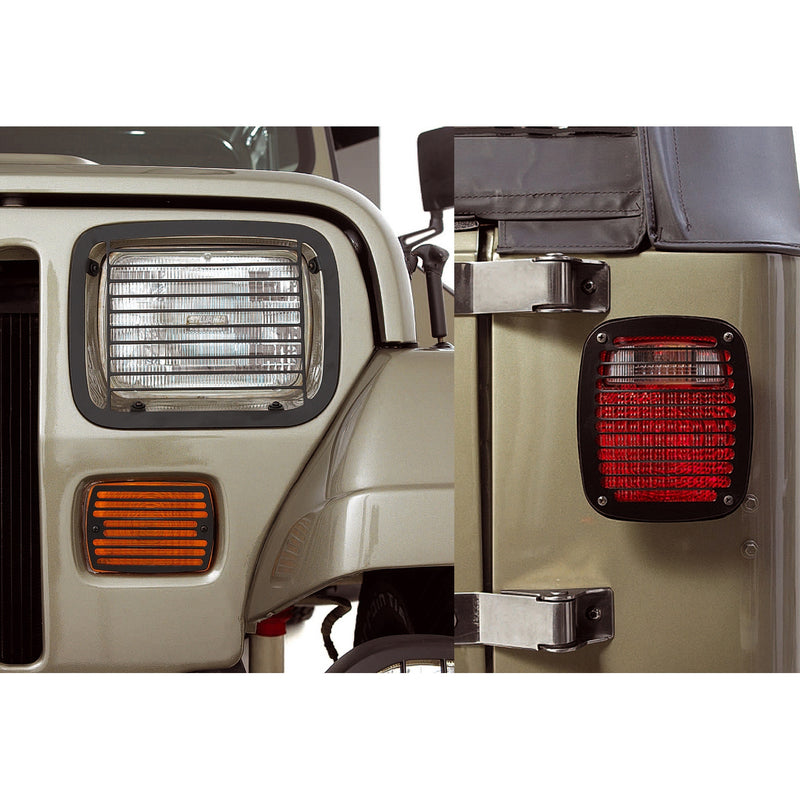 Stone Guard Set Black; 87-95 Jeep Wrangler YJ
