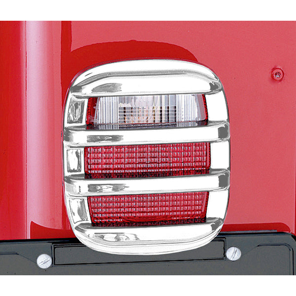 Tail Light Guards Chrome; 76-06 Jeep CJ/Wrangler YJ/TJ