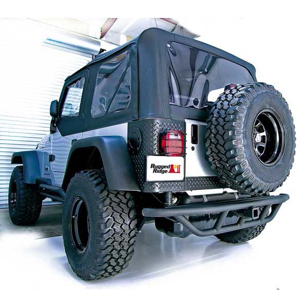 RRC Rear Bumper 2 Inch Receiver Hitch; 87-06 Jeep Wrangler YJ/TJ