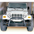 Double Tube Front Bumper w/ Hoop 3 Inch; 76-06 Jeep CJ/Wrangler YJ/TJ