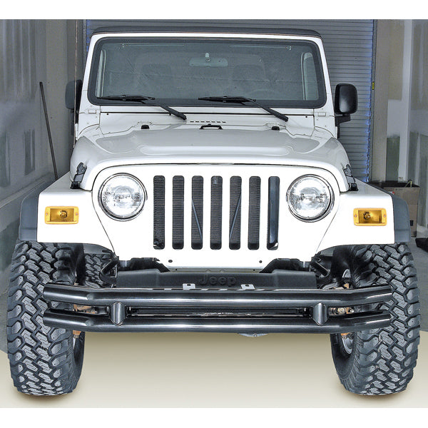 Double Tube Front Bumper 3 Inch; 76-06 Jeep CJ/Wrangler YJ/TJ