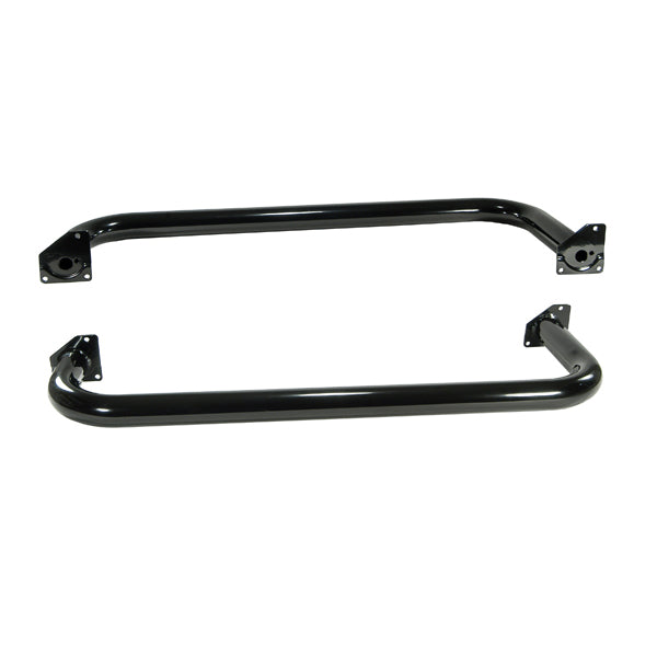 Round Tube Side Steps 3 Inch Black; 97-06 Jeep Wrangler TJ