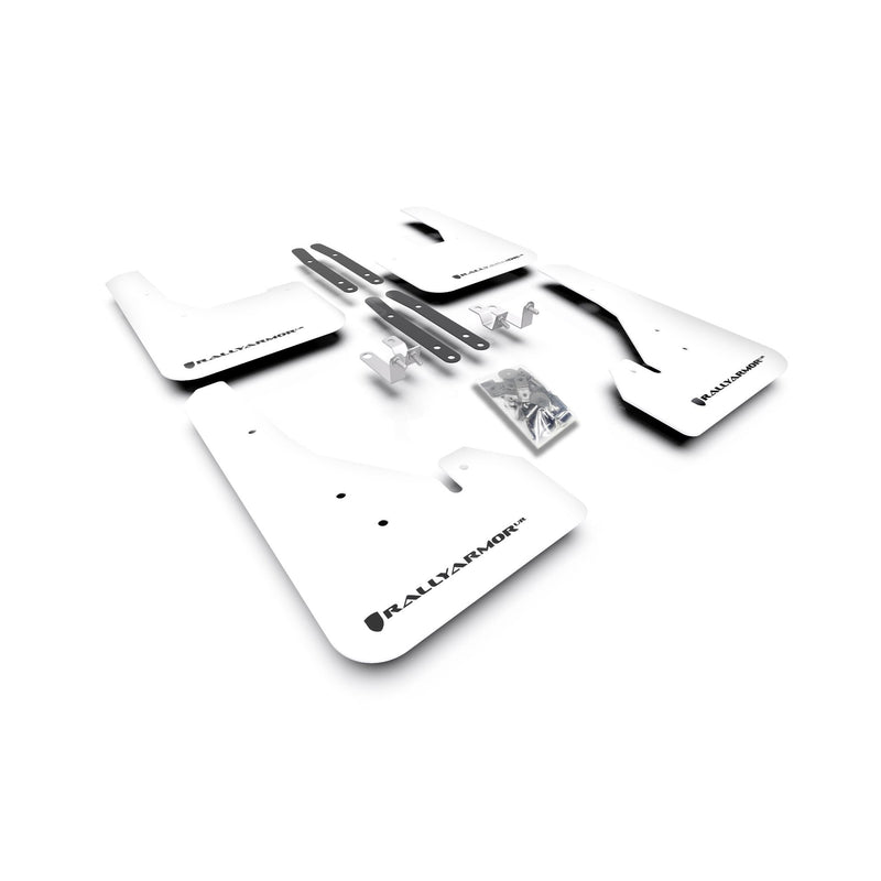Rally Armor MF67-UR-WH/BLK 2019-2020 Toyota Corolla Hatchback White Mud Flap/Black Logo