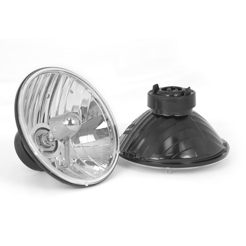 Round Crystal H2 Headlights; 65-06 Jeep CJ/Wrangler TJ