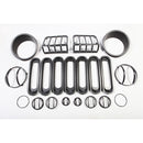 19 Piece Euro Guard Light Kit Black; 07-16 Jeep Wrangler JK