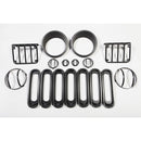17 Piece Euro Guard Light Kit Black; 07-16 Jeep Wrangler JK