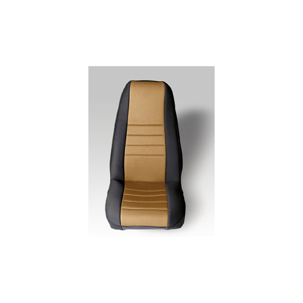 Neoprene Front Seat Covers Tan; 76-90 Jeep CJ/Wrangler YJ