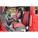 Neoprene Front Seat Covers Black/Red; 11-16 Jeep Wrangler