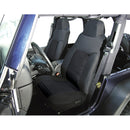 Fabric Front Seat Covers Black; 76-90 Jeep CJ/Wrangler YJ