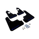Rally Armor MF10-UR-BLK/BL - 2008-2017 Mitsubishi Lancer GSR/MR/SE/SAM - Black Mud Flap/Blue Logo