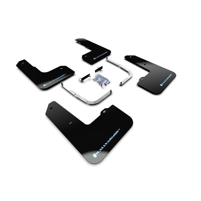 Rally Armor MF59-UR-BLK/PBL - 2019+ Hyundai Elantra Elantra GT N-line i30 N - Black Mud Flap/Performance Blue Logo