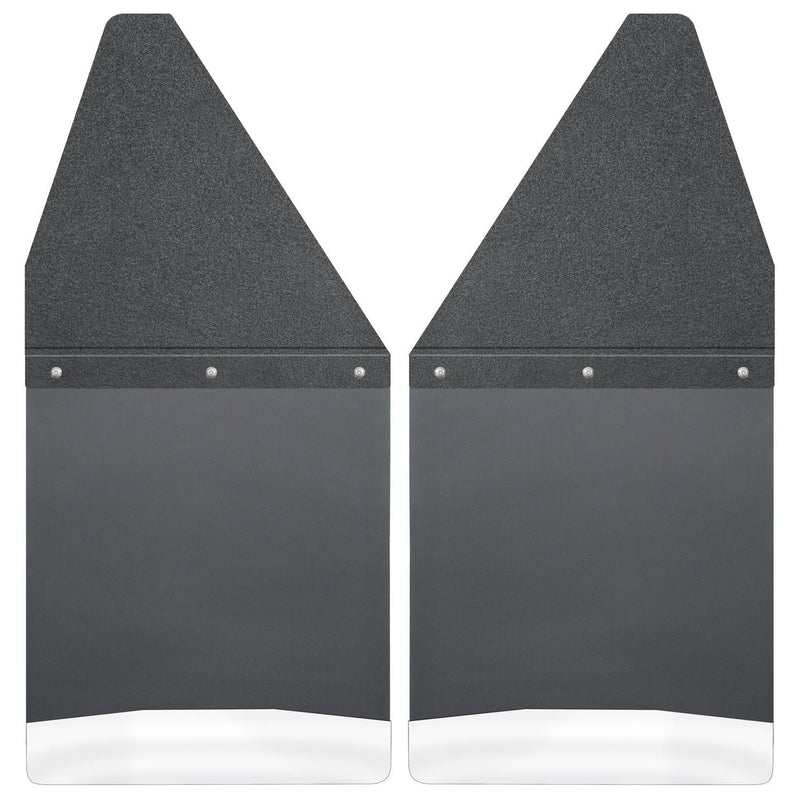 Kick Back Mud Flaps 12" Wide - Black Top and Stainless Steel Weight