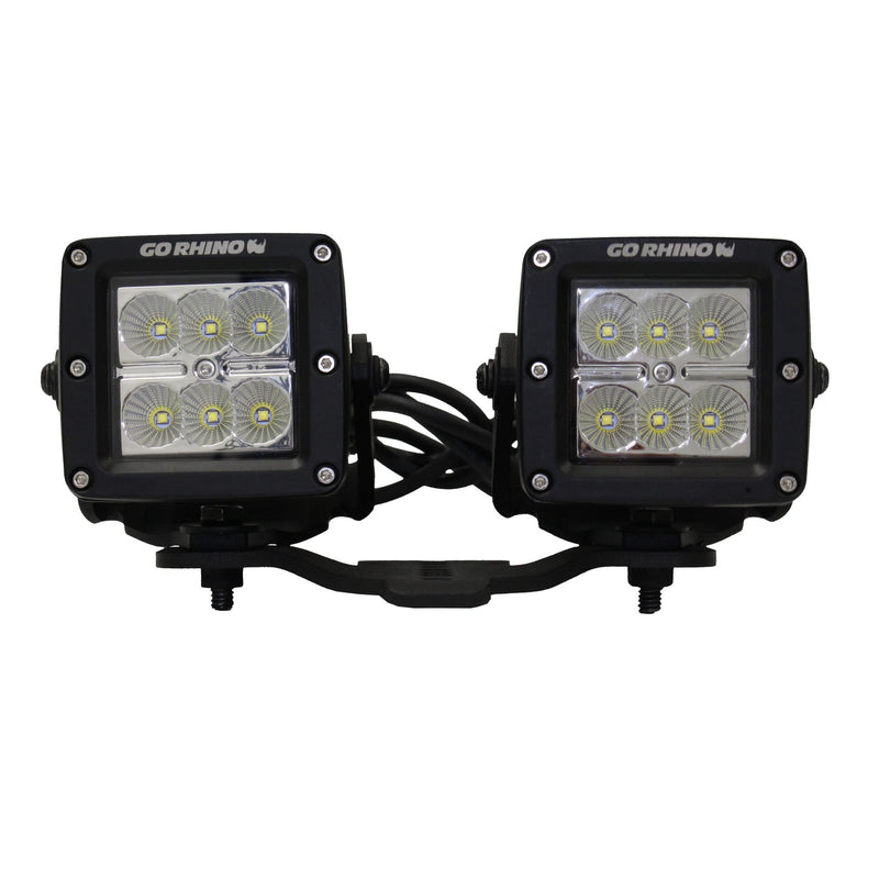 Go Rhino - 731030T - Jeep Wrangler JL & JLU Hood hinge Mount for a 3in X 3in Dual Cubes