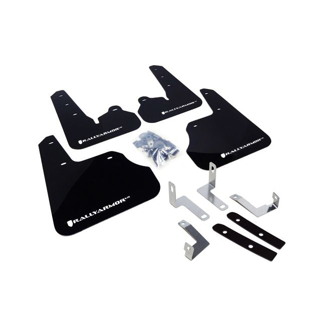 Rally Armor MF22-UR-BLK/WH - 2012-2016 Subaru Impreza Limited Premium Sport - Black Mud Flap/White Logo