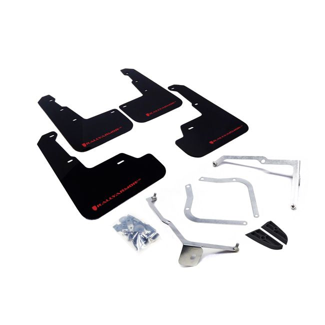 Rally Armor MF32-UR-BLK/RD - 2015-2019 Subaru WRX Sedan / 2015-2019 Subaru STI Sedan - Black Mud Flap/Red Logo
