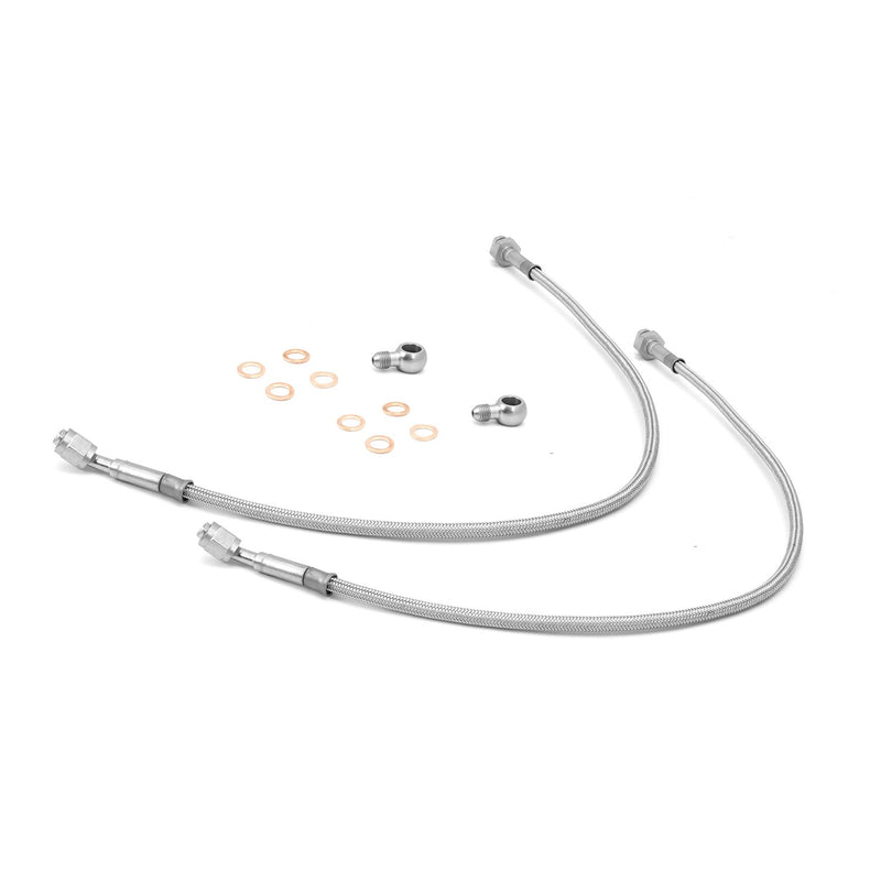 Front Brake Hoses Stainless Steel; 97-06 Jeep Wrangler TJ