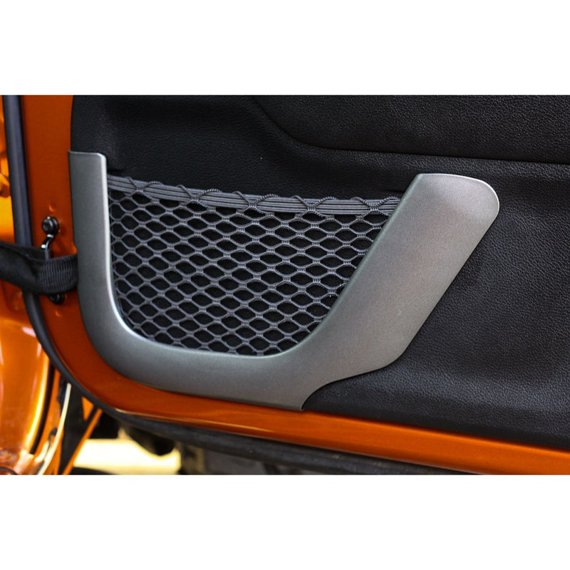 Front Charcoal Door Net Trim; 11-16 Jeep Wrangler JK