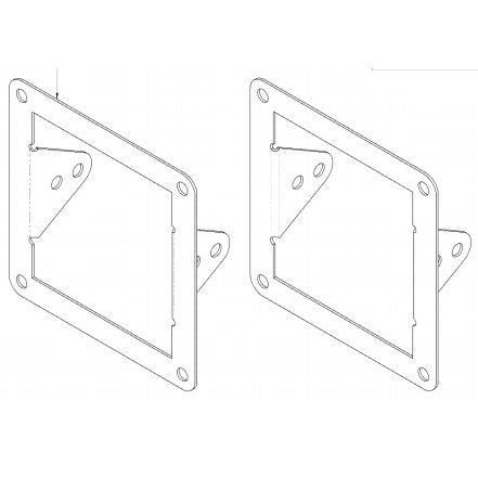 Go Rhino - 241743T - Bumper Light Plates (4in Square Lights)