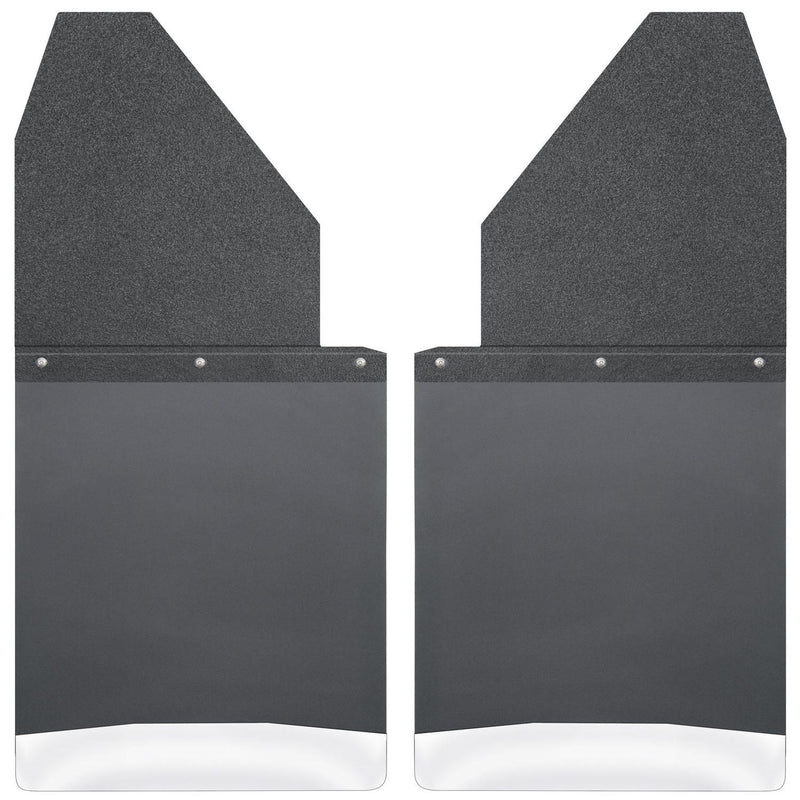 Kick Back Mud Flaps 14" Wide - Black Top and Stainless Steel Weight