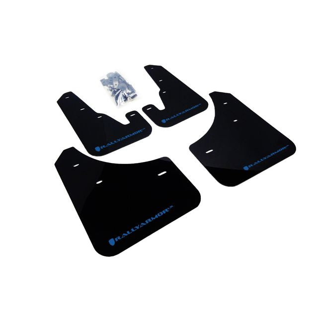 Rally Armor MF9-UR-BLK/BL - 2004-2009 Mazda 3 I/Mazdaspeed/S - Black Mud Flap/Blue Logo