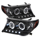 ( Spyder ) - Projector Headlights - LED Halo - LED ( Replaceable LEDs ) - Black - High H1 (Included) - Low H1 (Included)