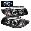 ( Spyder ) - Projector Headlights - LED Halo - Black - High H1 (Included) - Low H7 (Included)