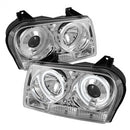 ( Spyder ) - Projector Headlights - CCFL Halo - LED ( Replaceable LEDs ) - Chrome - High H1 (Included) - Low 9006 (Not Included)