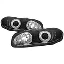 ( Spyder ) - Projector Headlights - LED Halo - LED ( Replaceable LEDs ) - Black - High 9005 (Not Included) - Low H1 (Included)