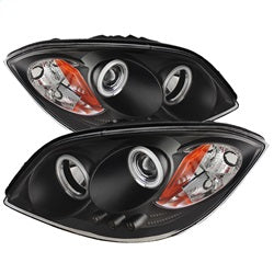 ( Spyder ) - Projector Headlights - CCFL Halo - LED ( Replaceable LEDs ) - Black - High H1 (Included) - Low H1 (Included)