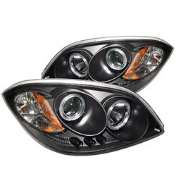 ( Spyder ) - Projector Headlights - LED Halo - LED ( Replaceable LEDs ) - Black - High H1 (Included) - Low H1 (Included)