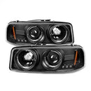 ( Spyder ) - Projector Headlights - LED Halo - LED ( Replaceable LEDs ) - Black - High 9005 (Not Included) - Low 9006 (Included)