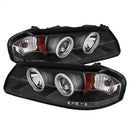 ( Spyder ) - Projector Headlights - CCFL Halo - LED ( Replaceable LEDs ) - Black - High H1 (Included) - Low H1 (Included)