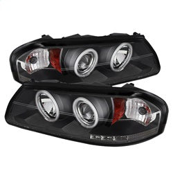 ( Spyder ) - Projector Headlights - CCFL Halo - LED ( Replaceable LEDs ) - Black - High H1 (Included) - Low H1 (Included)