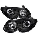 ( Spyder ) - Projector Headlights - LED Halo - LED ( Replaceable LEDs ) - Black - High H1 (Included) - Low H1 (Included)