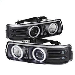 ( Spyder ) - Projector Headlights - CCFL Halo - LED ( Replaceable LEDs ) - Black - High 9005 (Not Included) - Low H1 (Included)