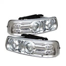 ( Spyder ) - Projector Headlights - LED Halo - LED ( Replaceable LEDs ) - Chrome - High 9005 (Not Included) - Low H1 (Included)